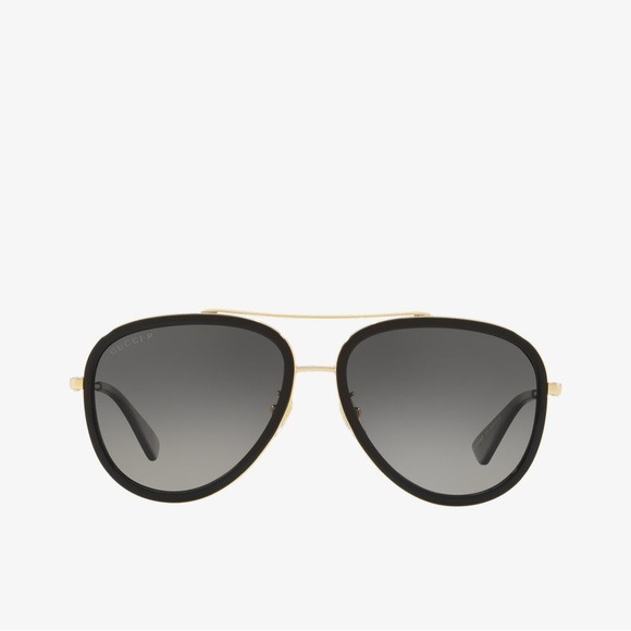 New Gucci Black and Gold Aviator Sunglasses - Picture 2 of 4